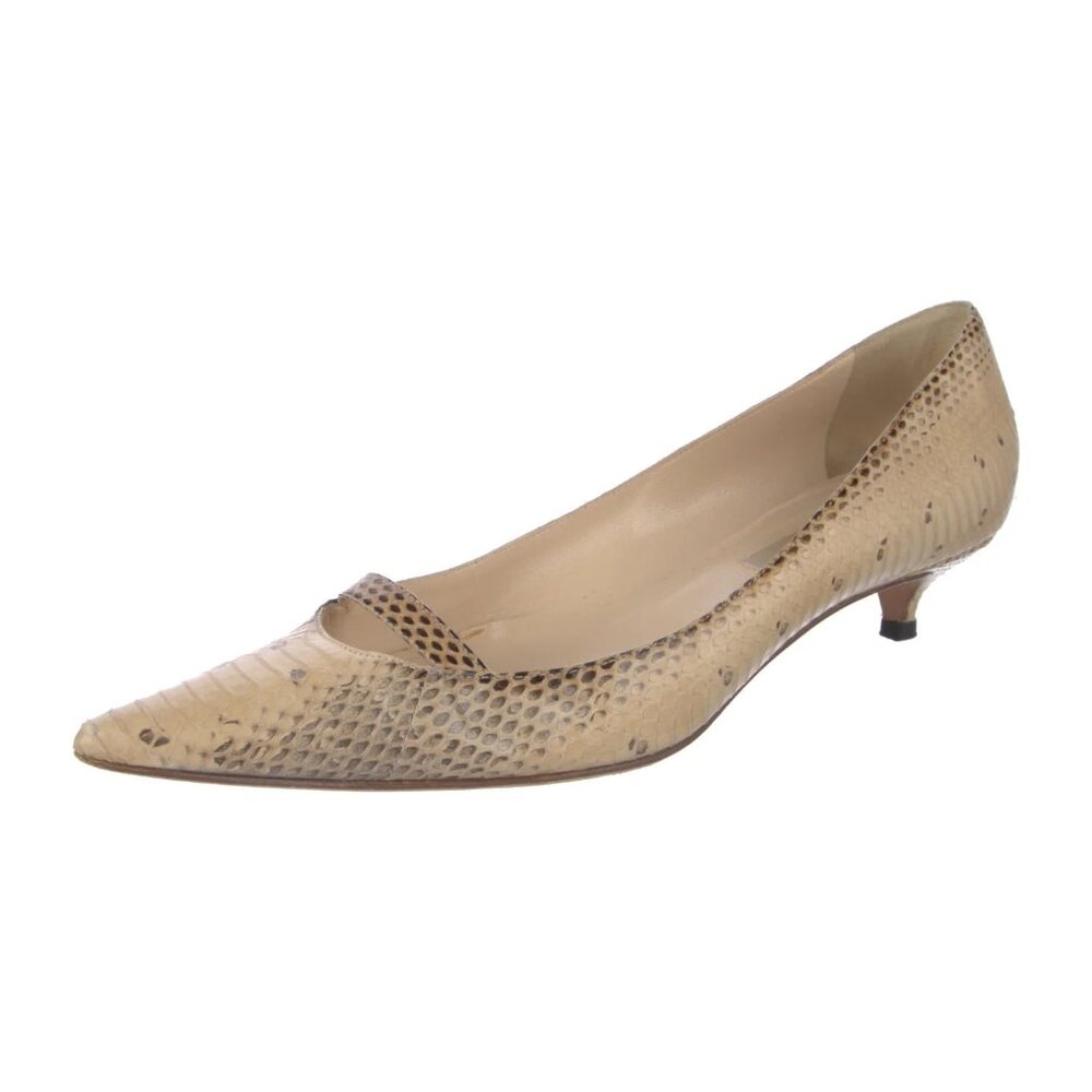 Jimmy Choo Python Animal Print Kitten Heels Snakeskin Naomi Vintage Size 36 6 - Picture 3 of 13